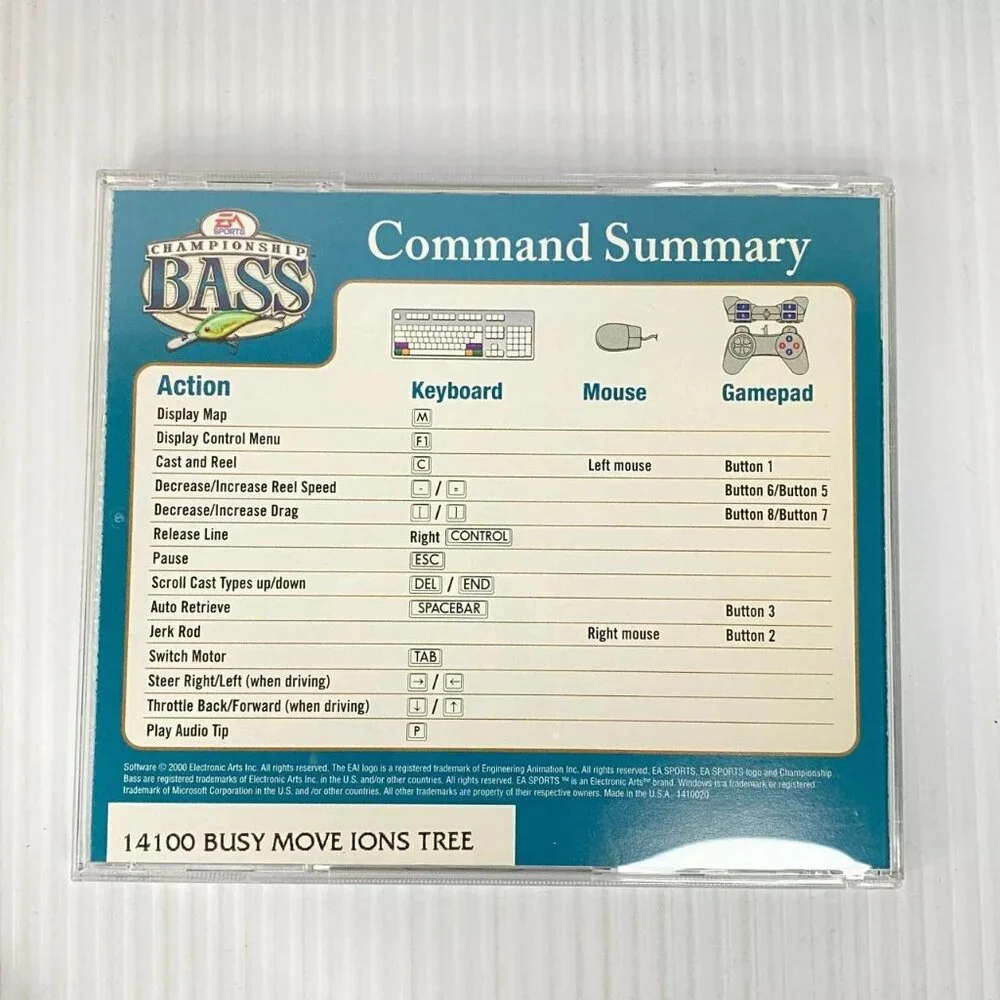 EA Sports Championship Bass VTG PC Game 2000 + Original Box